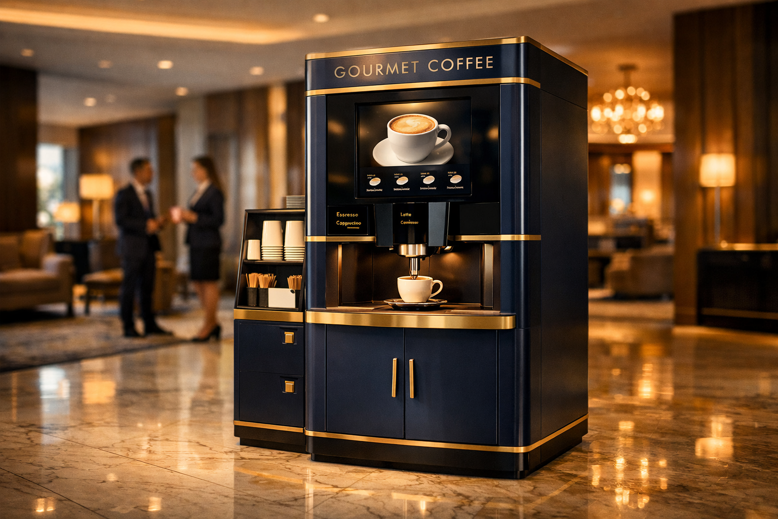 Coffee machine in luxury setting